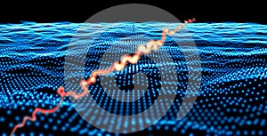 Internet connection speed, technology and ground in dots, hackers and intrusion into computer systems, electromagnetic pulse