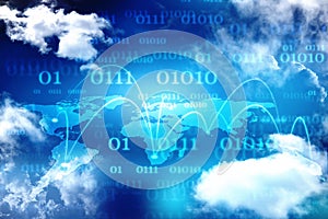 Internet Connection technology background, Business network Concept