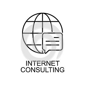 internet consulting line icon. Element of human resources icon for mobile concept and web apps. Thin line internet consulting icon