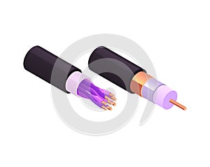 Internet Cord Isometric Composition