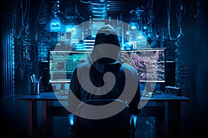 Internet crime, Hacking, and Malware concept. Generative Ai