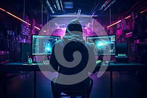 Internet crime, Hacking, and Malware concept. Generative Ai