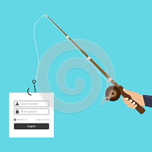 Internet crime phishing illustration flat design vector