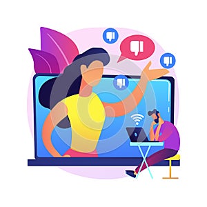Internet criticism abstract concept vector illustration.