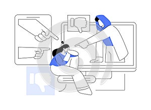 Internet criticism abstract concept vector illustration.