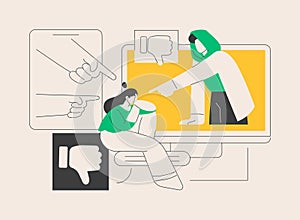 Internet criticism abstract concept vector illustration.