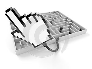 Internet cursor with maze