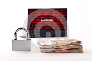 Internet cyber security concept. Ransomware, Malware, Encrypt and Hacking