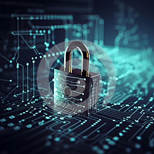 The internet data privacy information security concep. Generative AI