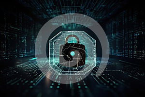 The internet data privacy information security concep. Generative AI