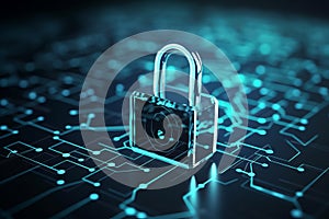 The internet data privacy information security concep. Generative AI