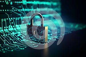The internet data privacy information security concep. Generative AI