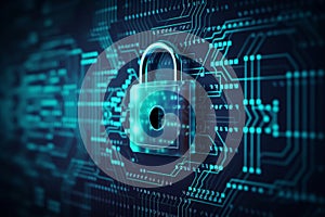 The internet data privacy information security concep. Generative AI