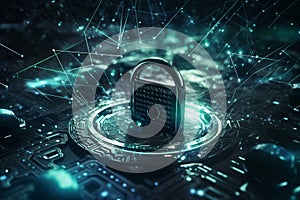 The internet data privacy information security concep. Generative AI