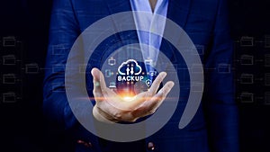 Internet data storage backup, technology business concept, Cloud technology, Data storage, Networking and internet service concept