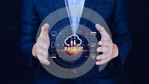 Internet data storage backup, technology business concept, Cloud technology, Data storage, Networking and internet service concept