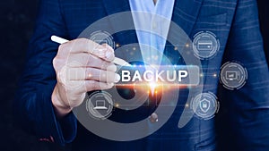 Internet data storage backup, technology business concept, Cloud technology, Data storage, Networking and internet service concept