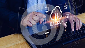 Internet data storage backup, technology business concept, Cloud technology, Data storage, Networking and internet service concept