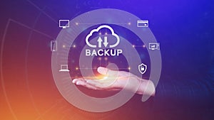 Internet data storage backup, technology business concept, Cloud technology, Data storage, Networking and internet service