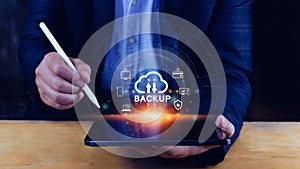 Internet data storage backup, technology business concept, Cloud technology, Data storage, Networking and internet service concept
