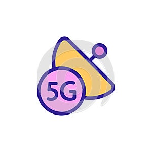 Internet and the data transmission satellite vector icon. Isolated contour symbol illustration