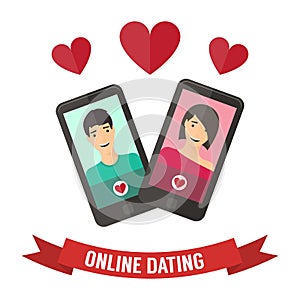 Internet dating, online flirt and relation. Mobile photo