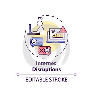 Internet disruptions concept icon