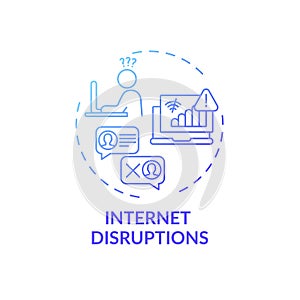 Internet disruptions concept icon