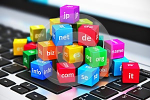 Internet and domain names concept