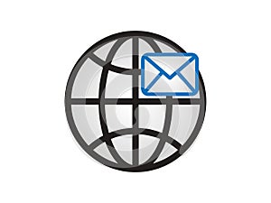 Internet e-mai, envelope lette, Globe icon