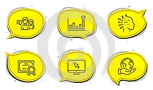 Internet, Efficacy and Artificial intelligence icons set. People talking sign. Vector
