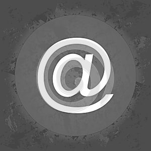 Internet Email icon on gray vintage background.