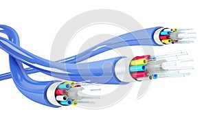 Internet fiber cable technology that transmits large amounts of data at very high speed. 3d render