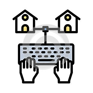 Internet fill inside vector icon which can easily modify or edit
