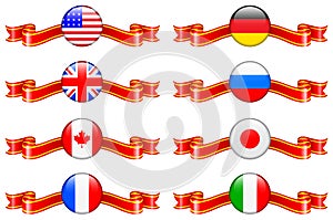 Internet Flag Buttons Collection