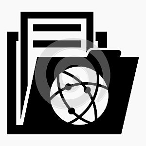 Internet folder icon. Cloud documents. The global network