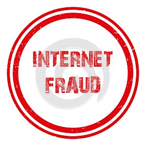 internet fraud stamp on white