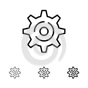 Internet, Gear, Setting Bold and thin black line icon set