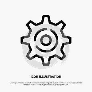 Internet, Gear, Setting Line Icon Vector
