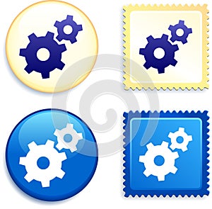 Internet Gear on Stamp and Button