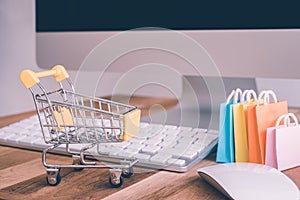 Internet global online shopping, worldwide e-commerce concept -