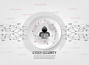 Internet hacker on protect world global network