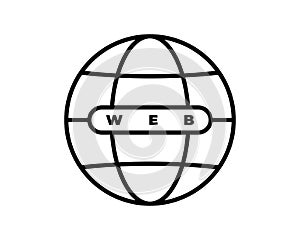 Internet http address icon isolated. Modern flat globe sign. Trendy vector network www symbol for web site design, button to