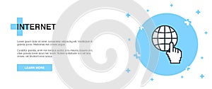 Internet icon, banner outline template