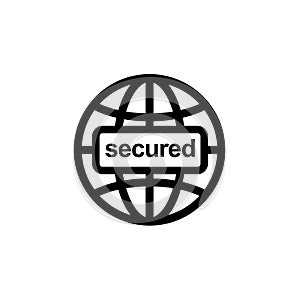 Internet icon. Go to web secured vector illustration