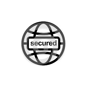 Internet icon. Go to web secured vector illustration