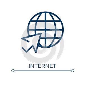 Internet icon. Linear vector illustration. Outline internet icon vector. Thin line symbol for use on web and mobile apps, logo,