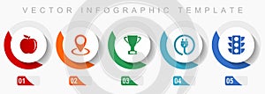 Internet icon set, miscellaneous icons such as apple, colorful, cup, plug and traffic lights, flat design vector infographic