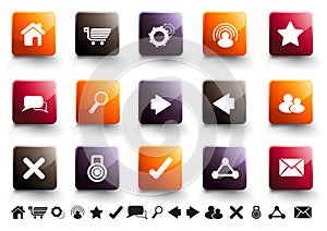 Internet Icon Set | Warm High Gloss