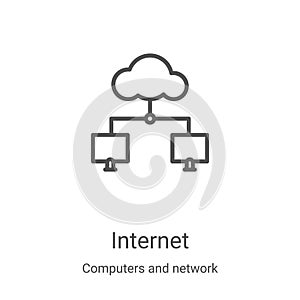 internet icon vector from computers and network collection. Thin line internet outline icon vector illustration. Linear symbol for
